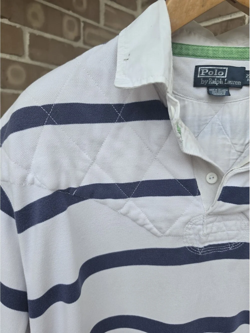 Vintage Polo Ralph Lauren Rugby Shirt 2XB Big Stripe Pony 80's or Early 90's